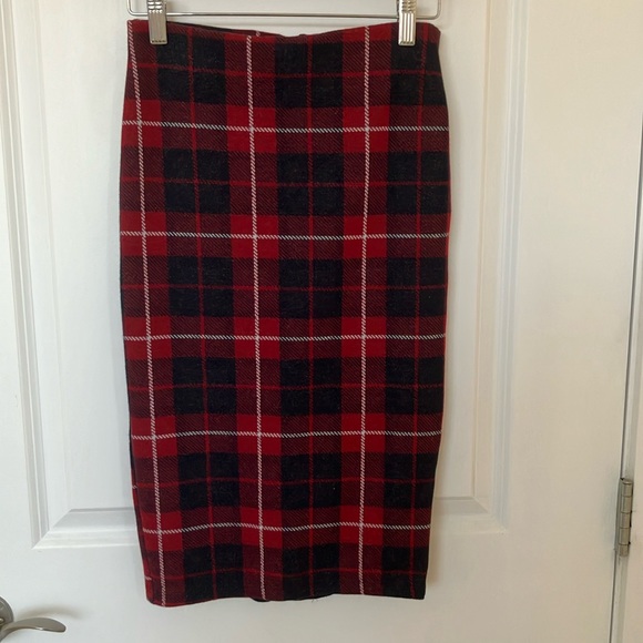 Zara small tartan pencil skirt - Picture 1 of 7